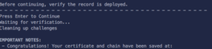 certbot installation confirmation