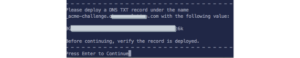 DNS text to be entered in record